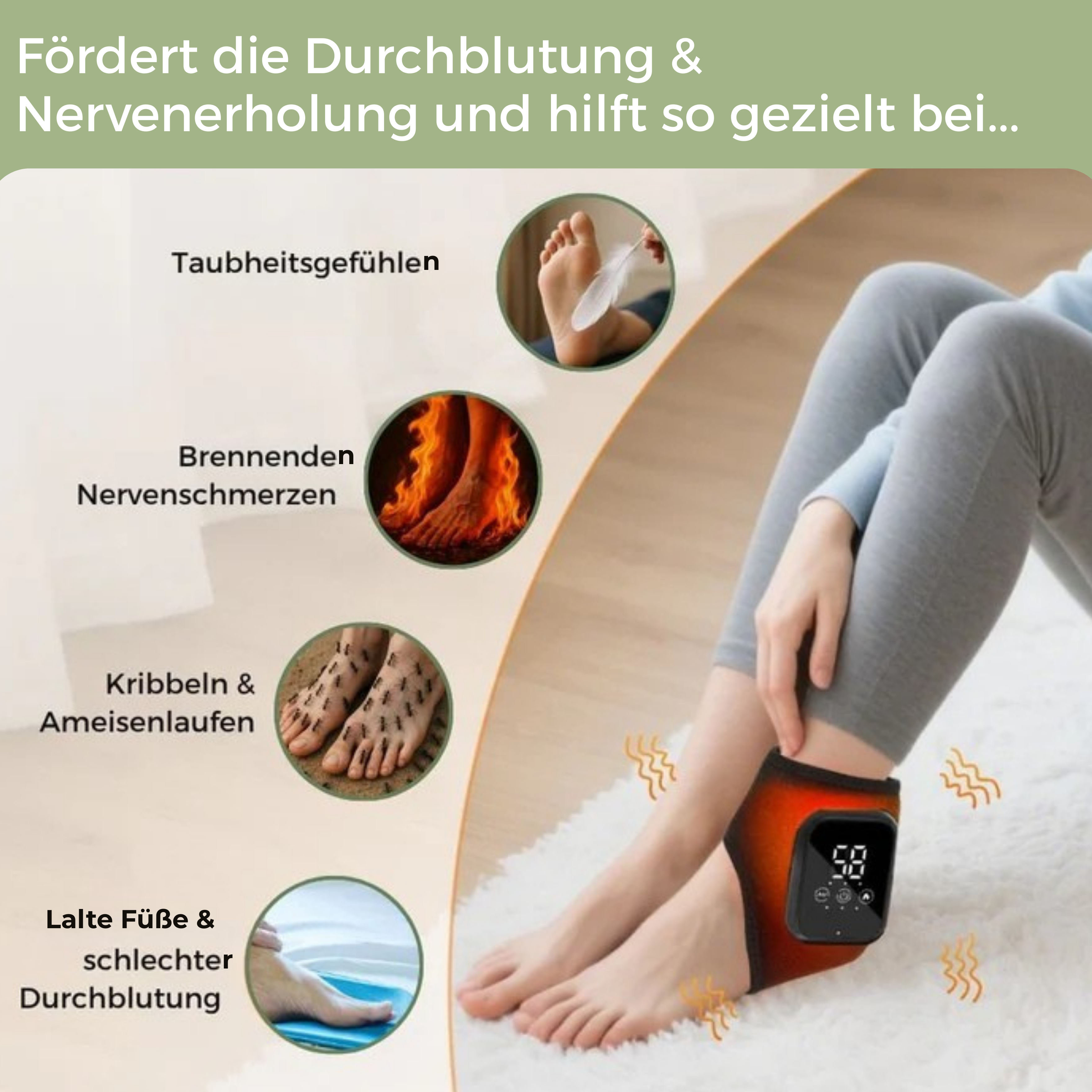 FußRelax Pro 3 in 1 – EMS-Fußmassagegerät mit Wärme & Vibration