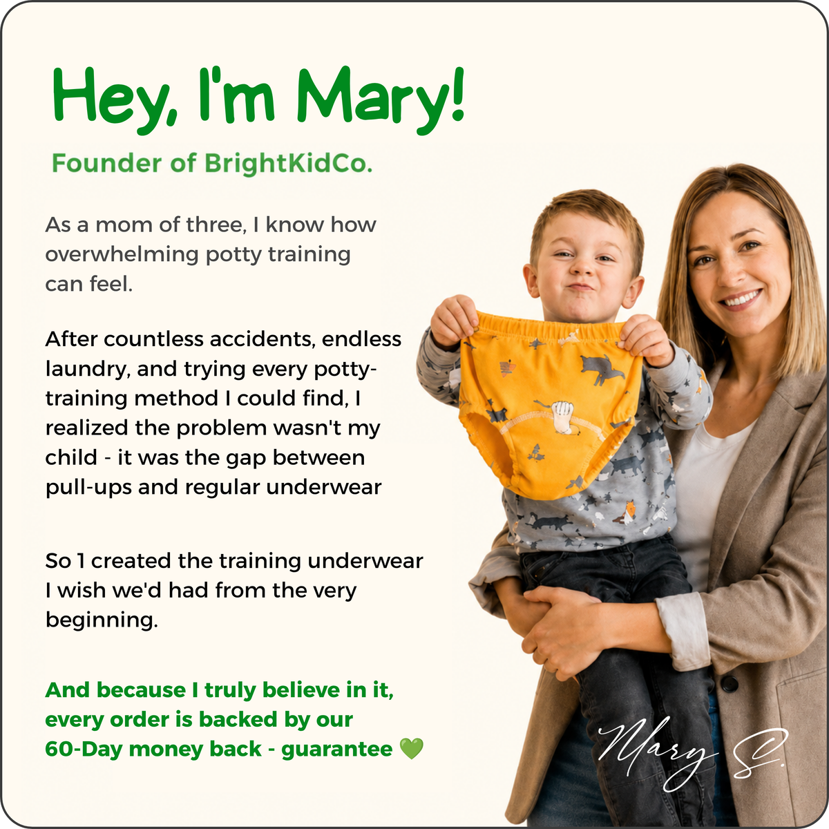 Leakproof Potty Training Underwear - Our Body-Signal Learning Layer™ helps toddlers recognize when it’s time to go.