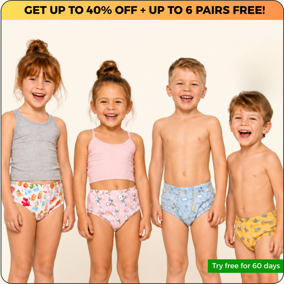 Leakproof Potty Training Underwear - Our Body-Signal Learning Layer™ helps toddlers recognize when it’s time to go.