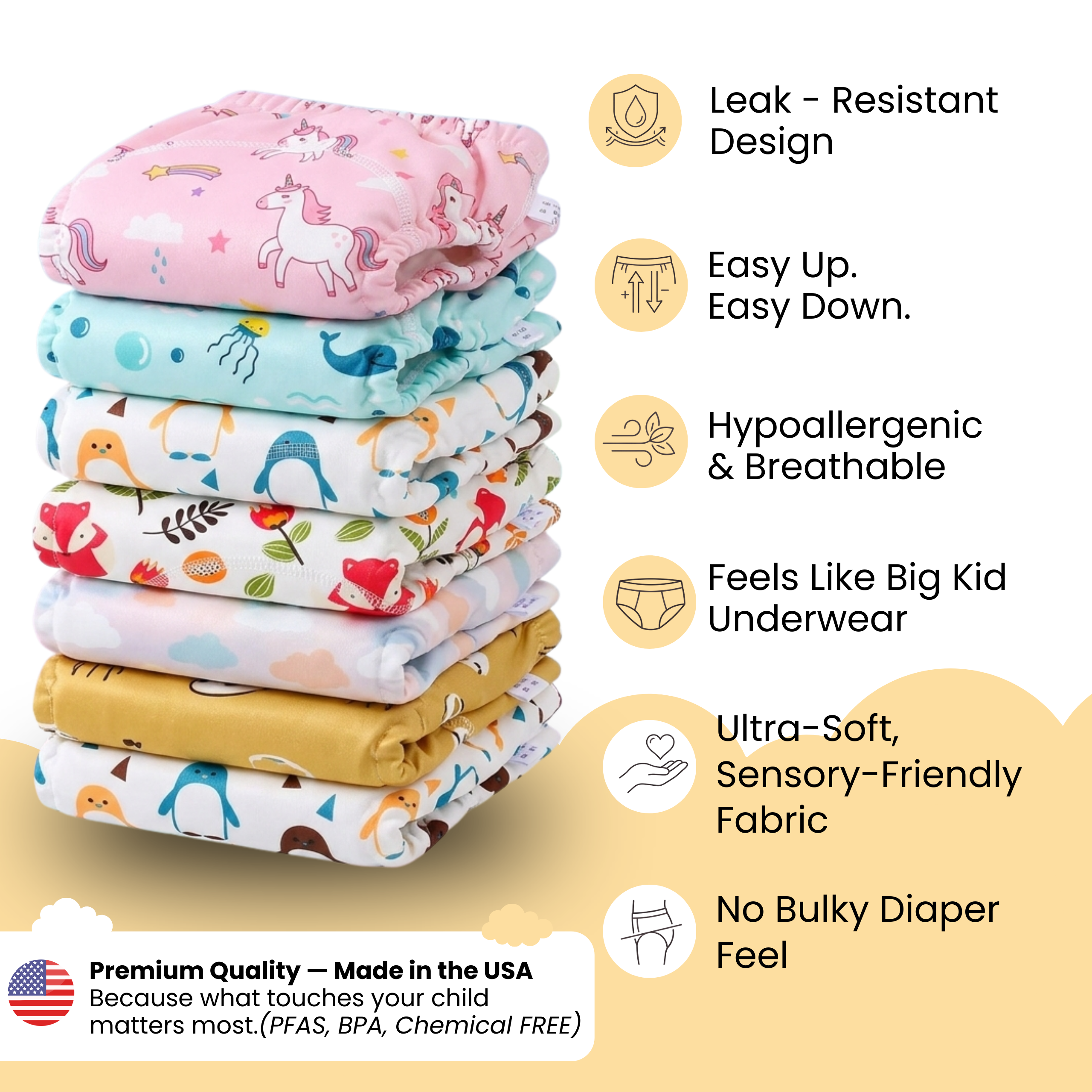 Leakproof Potty Training Underwear - Our Body-Signal Learning Layer helps toddlers recognize when its time to go. BLOOMIE / S Leakproof Potty Training Underwear - Our Body-Signal Learning Layer helps toddlers recognize when its time to go. BLOOMIE / S