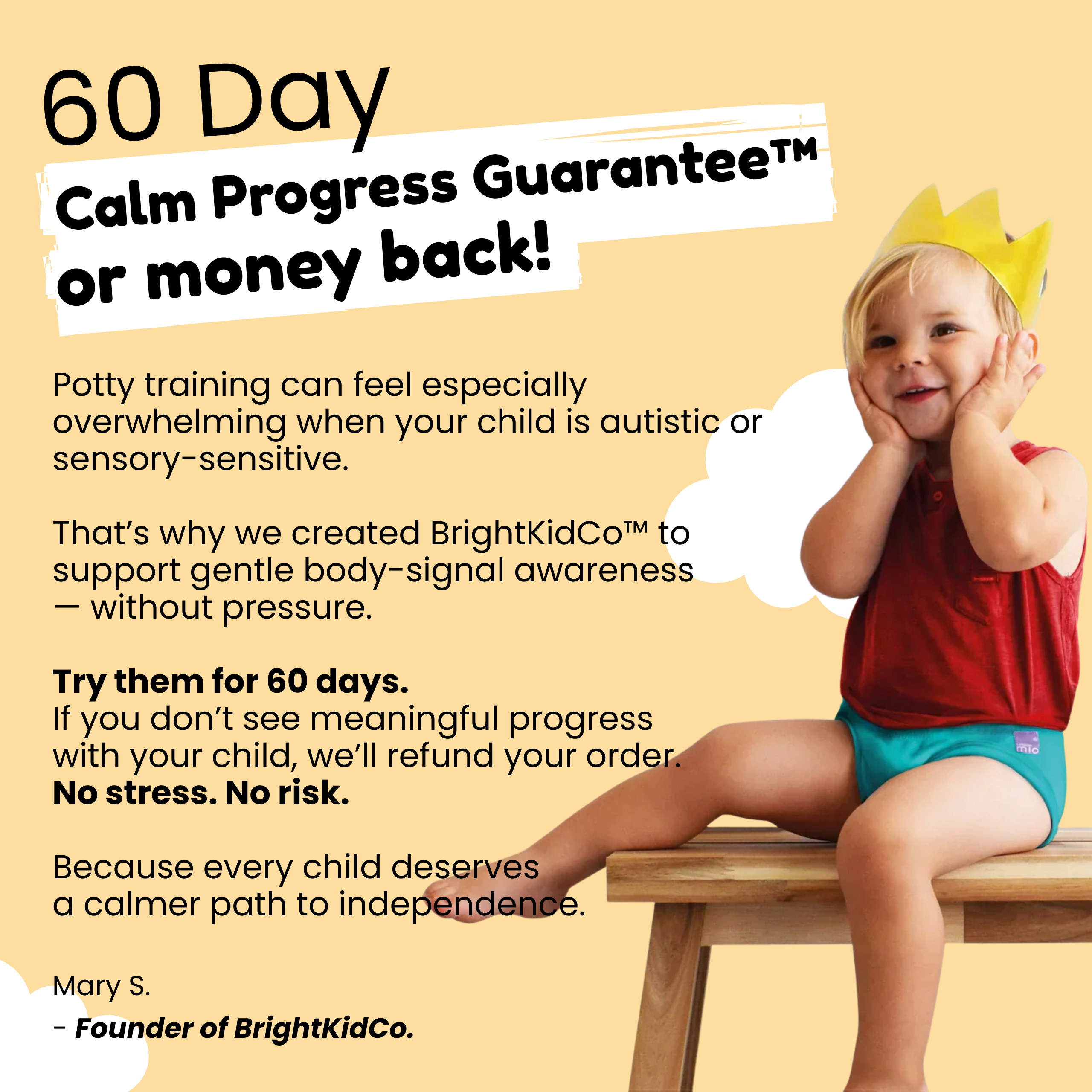 Potty Training Underwear Designed for Autistic Kids - Our Body-Signal Learning Layer™️ supports body awareness without overwhelming your children. Leakproof & sensory friendly.