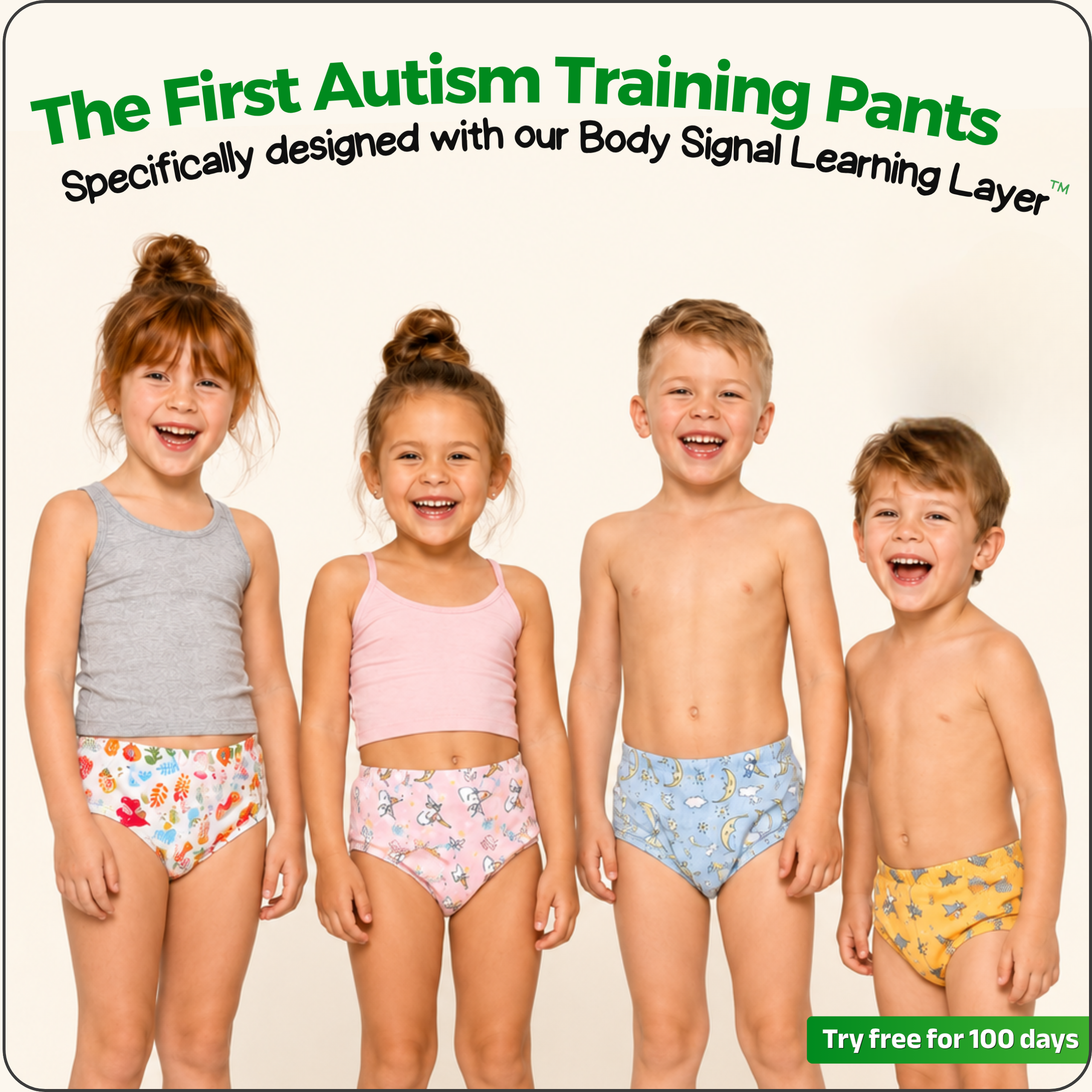 Help Your Child Become Potty Trained in 4–6 Weeks - Our Body Signal Learning Layer™ preserves the natural wetness signal so your child can recognize when it's time to go.